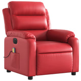 Fauteuil de massage inclinable électrique rouge similicuir