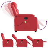 Fauteuil de massage inclinable électrique rouge similicuir
