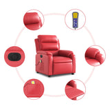 Fauteuil de massage inclinable électrique rouge similicuir