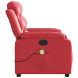 Fauteuil de massage inclinable électrique rouge similicuir