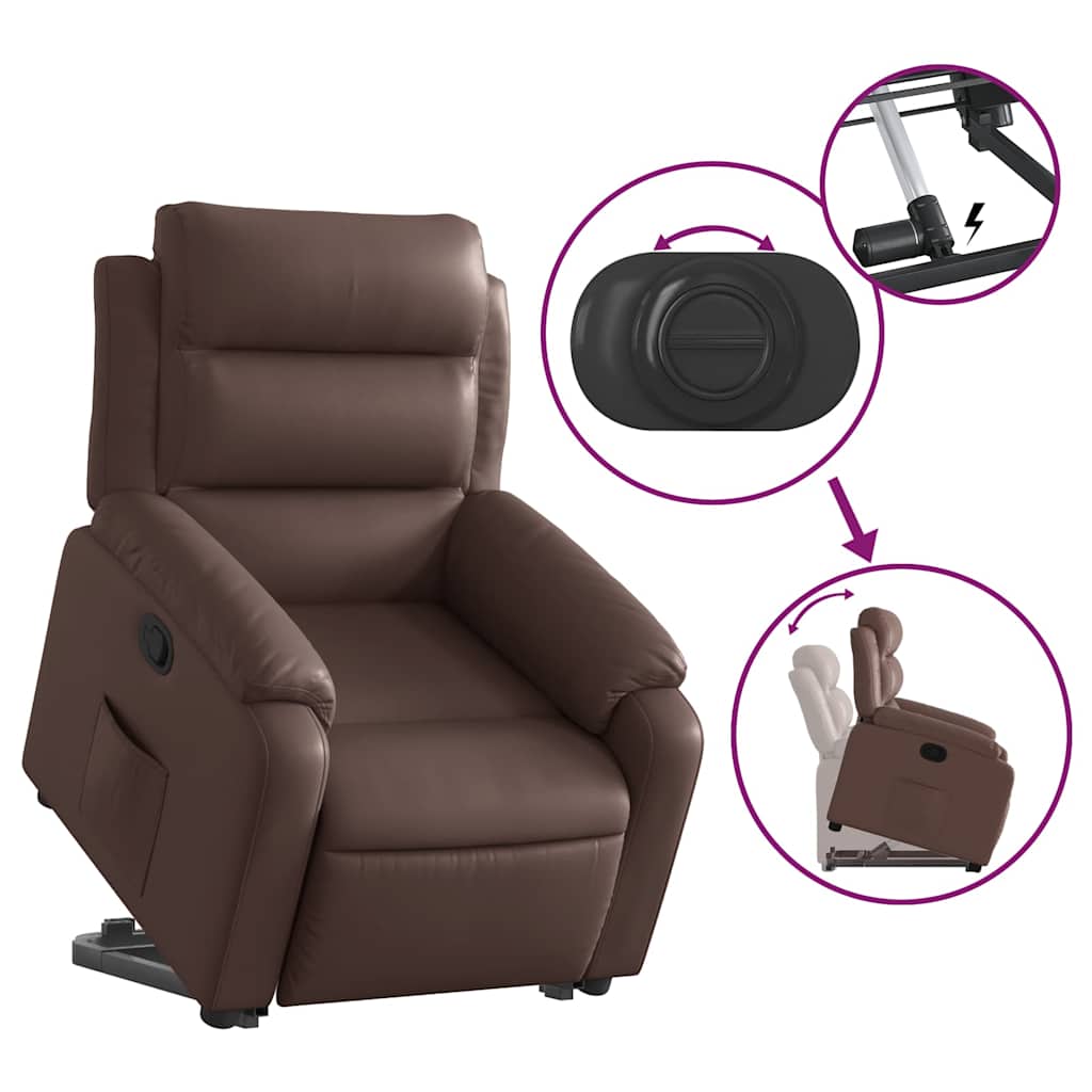 Fauteuil inclinable marron similicuir