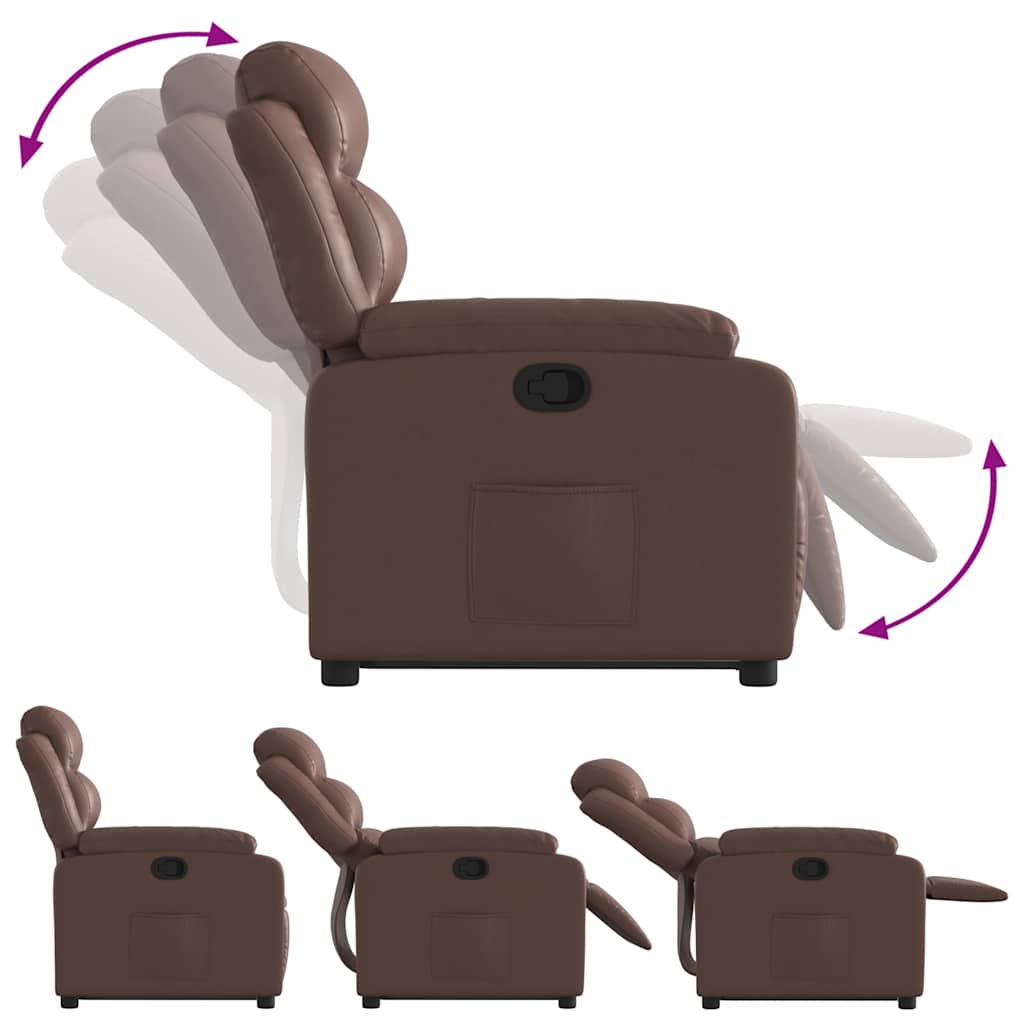 Fauteuil inclinable marron similicuir