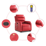 Fauteuil inclinable de massage Rouge Similicuir