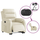 Fauteuil inclinable électrique crème similicuir