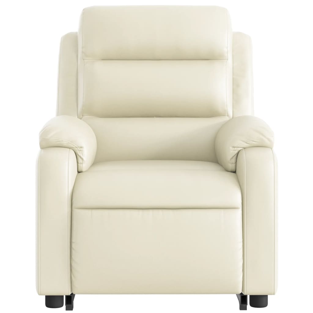 Fauteuil inclinable électrique crème similicuir