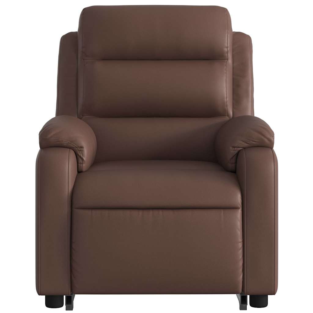 Fauteuil inclinable électrique marron similicuir