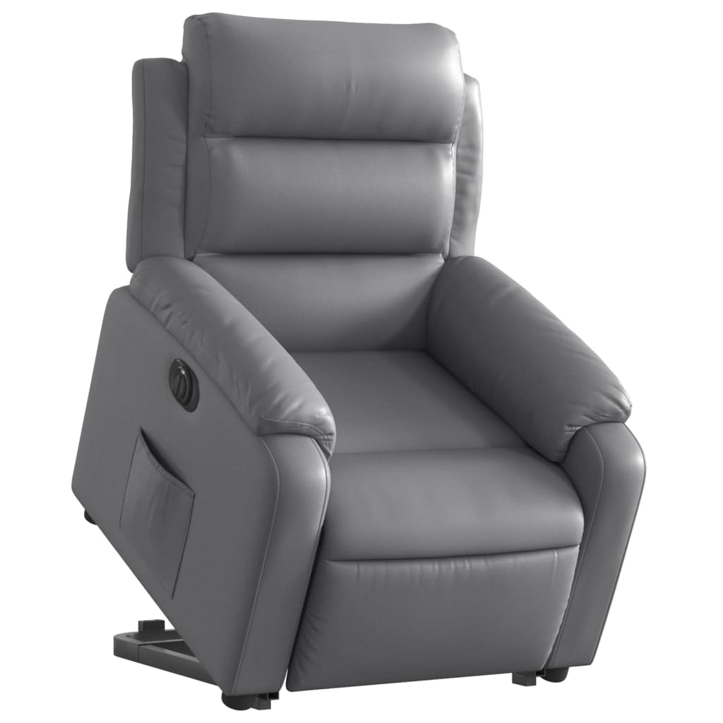 Fauteuil inclinable électrique gris similicuir