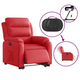 Fauteuil inclinable électrique rouge similicuir