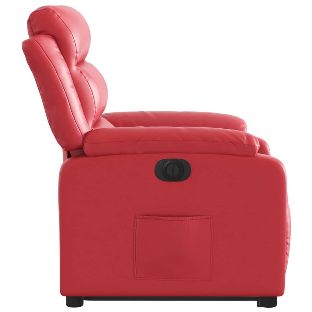 Fauteuil inclinable électrique rouge similicuir