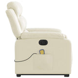 Fauteuil inclinable de massage électrique crème similicuir