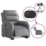 Fauteuil inclinable de massage électrique gris similicuir