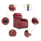 Fauteuil inclinable de massage électrique rouge bordeaux