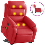 Fauteuil inclinable de massage électrique rouge similicuir