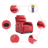 Fauteuil inclinable de massage électrique rouge similicuir