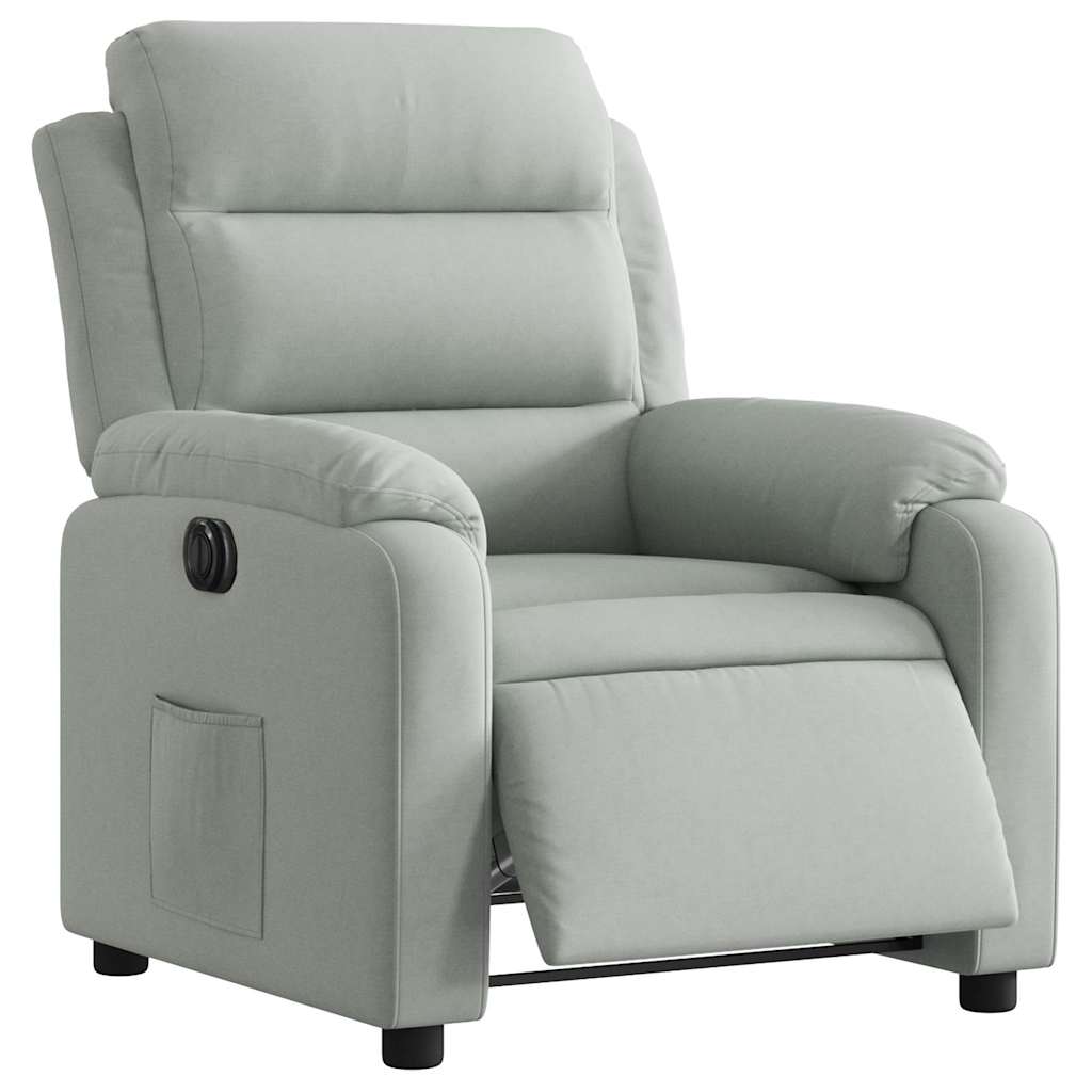 Fauteuil inclinable électrique gris clair velours