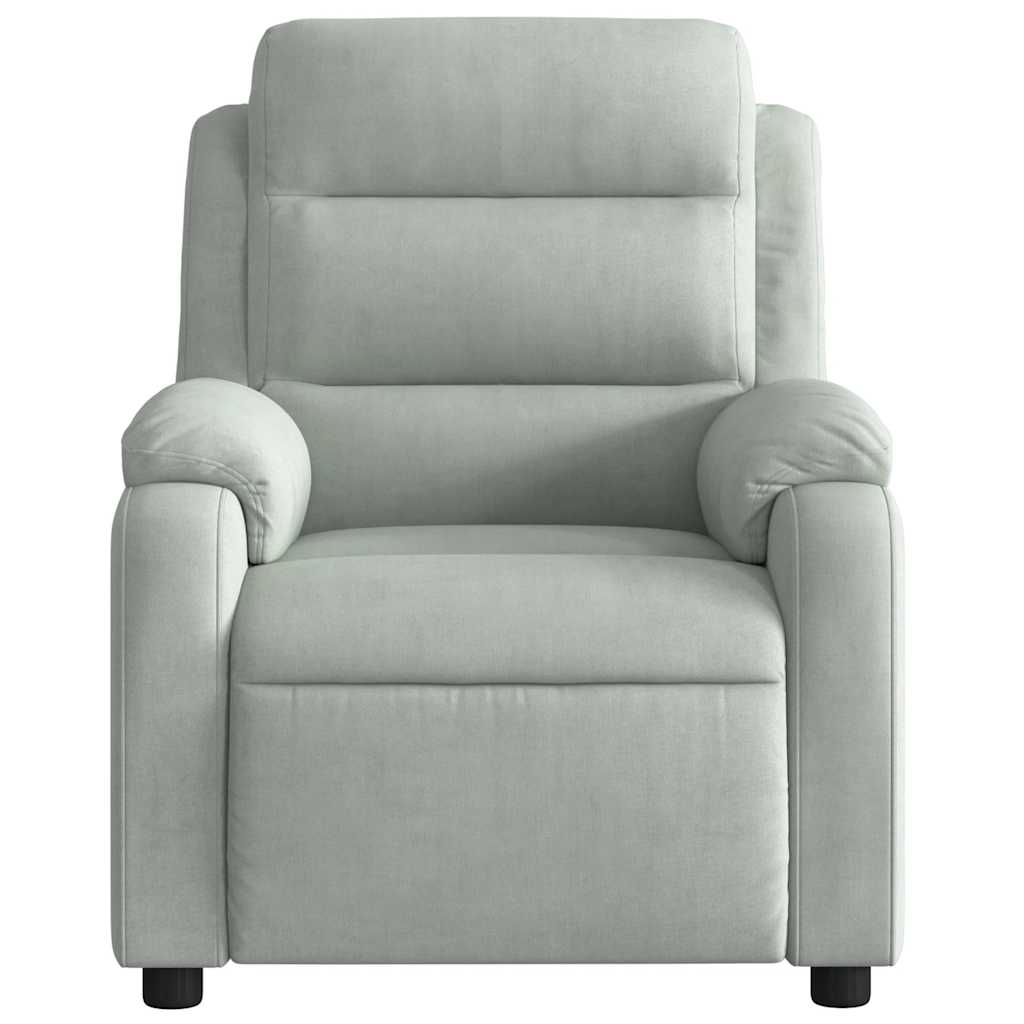 Fauteuil inclinable électrique gris clair velours