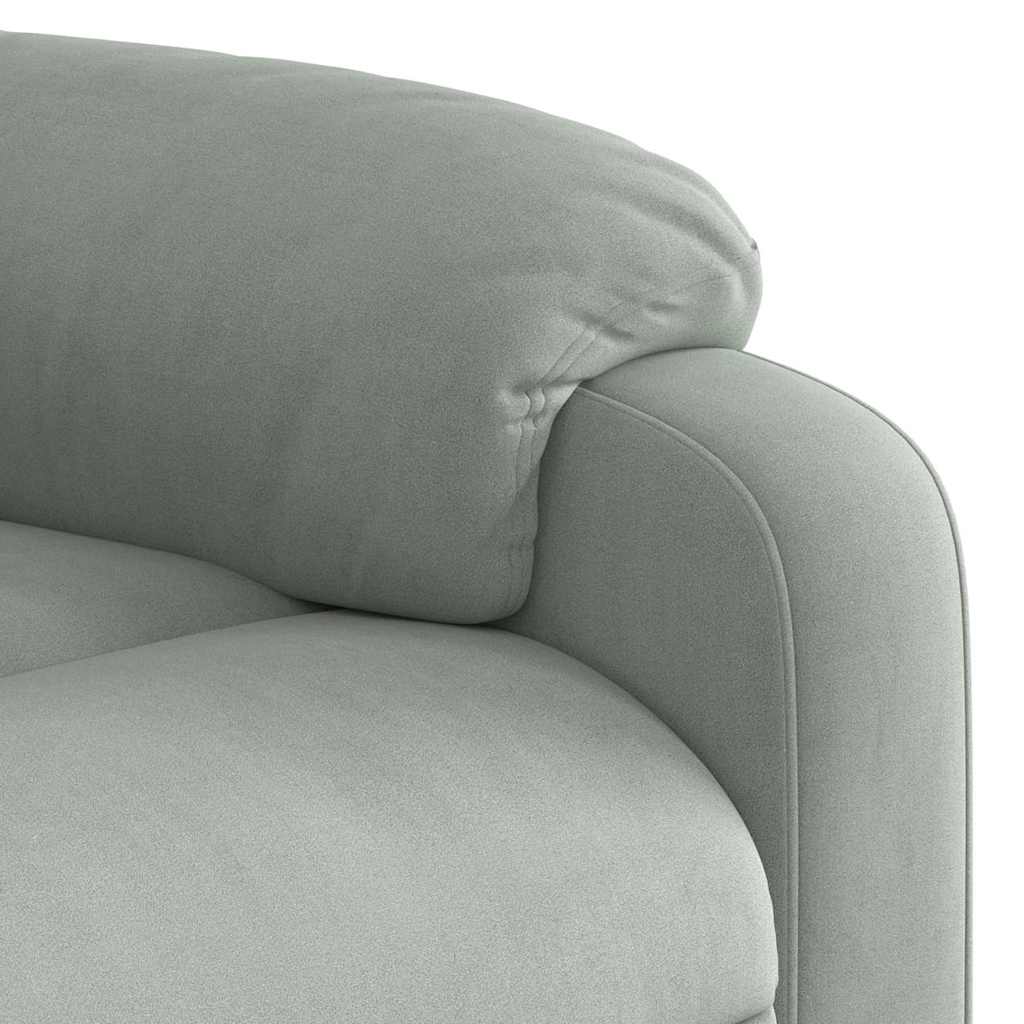 Fauteuil inclinable électrique gris clair velours
