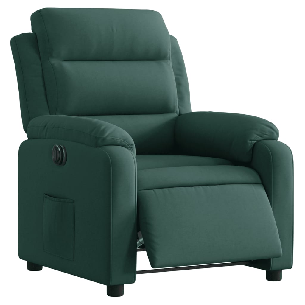 Fauteuil inclinable électrique vert foncé velours
