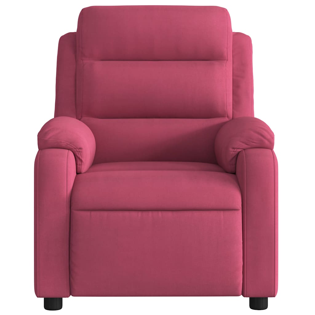 Fauteuil inclinable électrique rouge bordeaux velours
