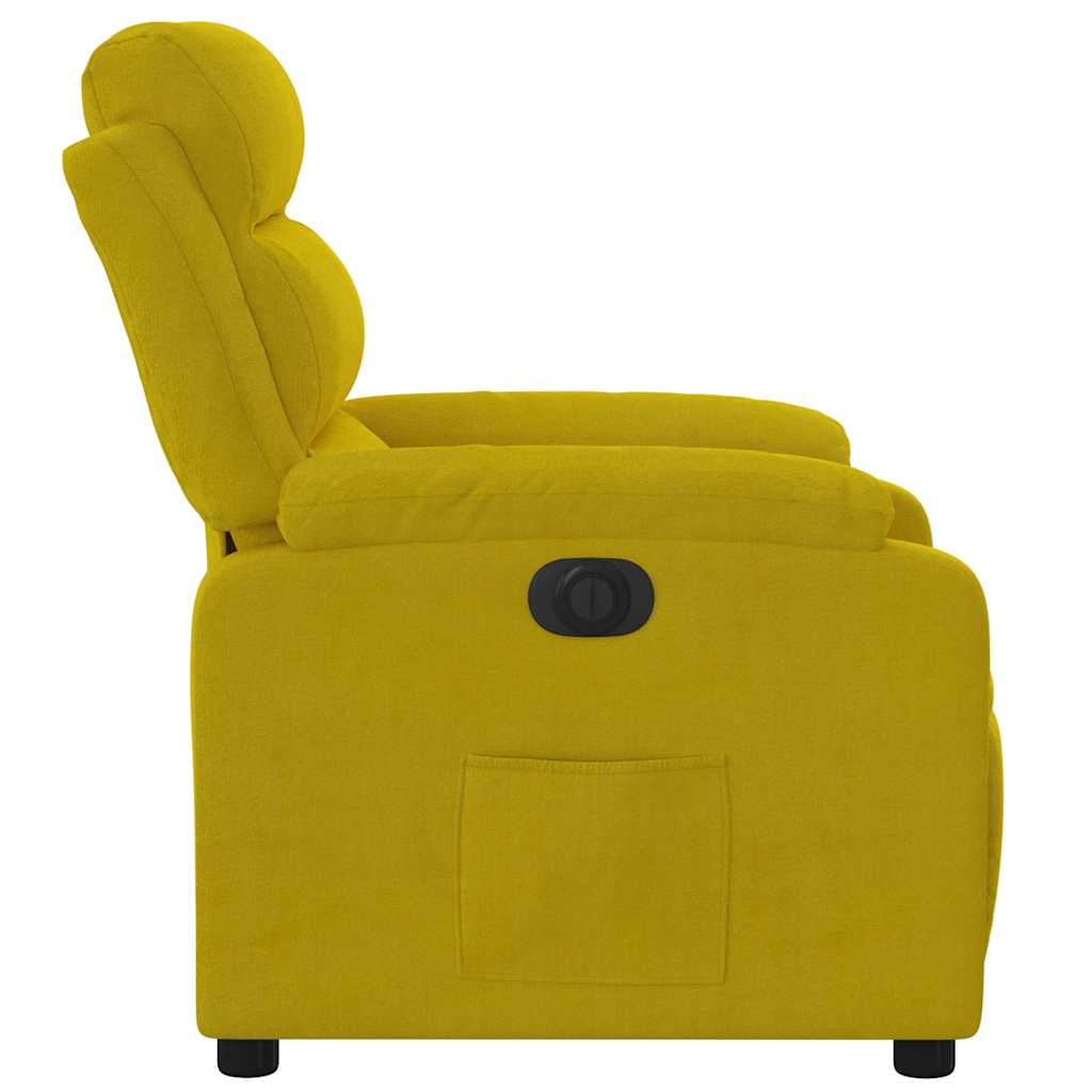 Fauteuil inclinable électrique jaune velours