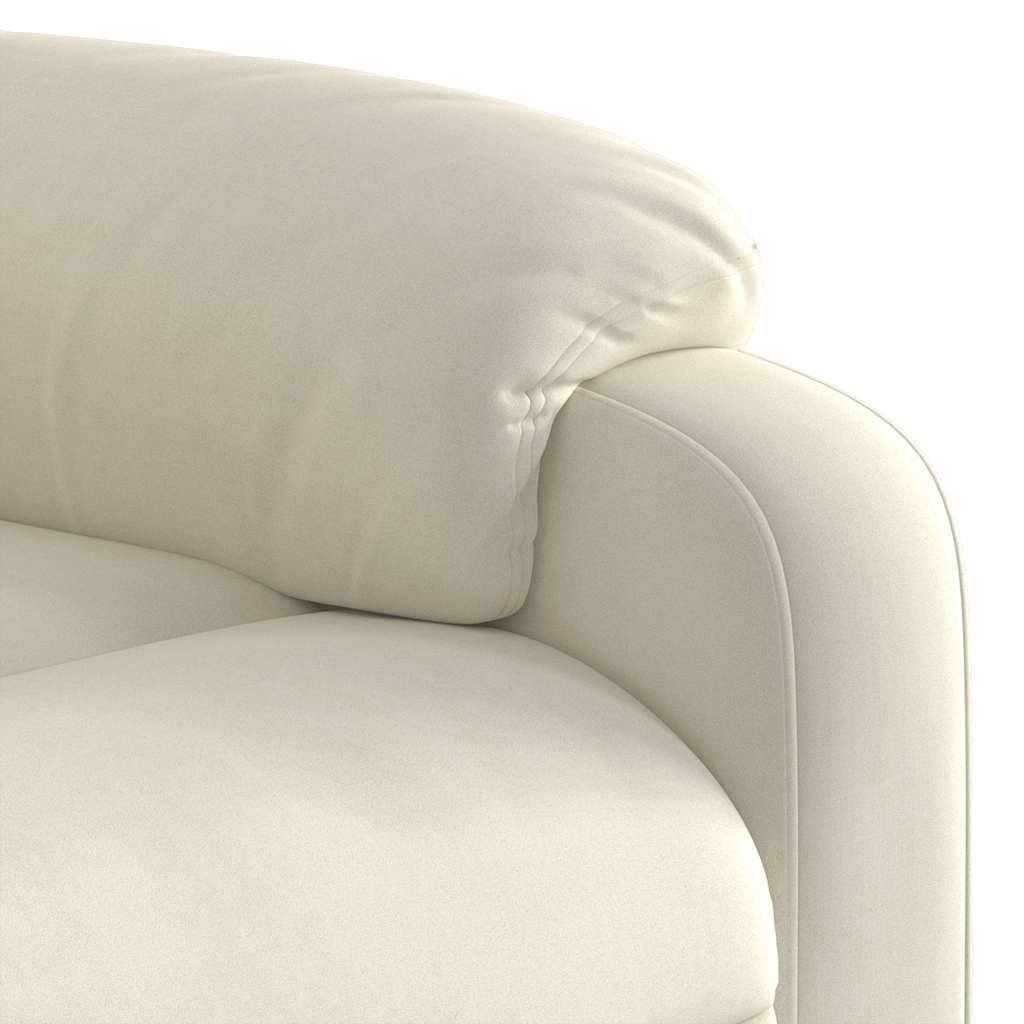 Fauteuil inclinable électrique Crème Velours