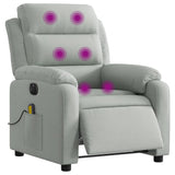 Fauteuil inclinable électrique de massage gris clair velours