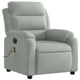 Fauteuil inclinable électrique de massage gris clair velours