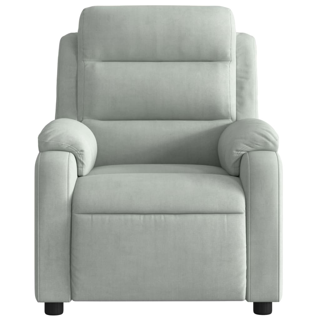 Fauteuil inclinable électrique de massage gris clair velours