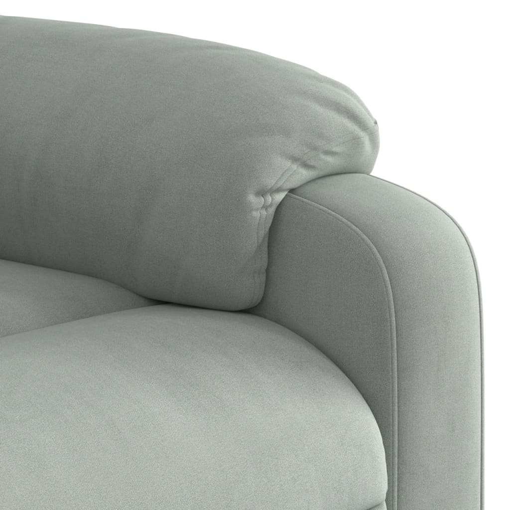 Fauteuil inclinable électrique de massage gris clair velours