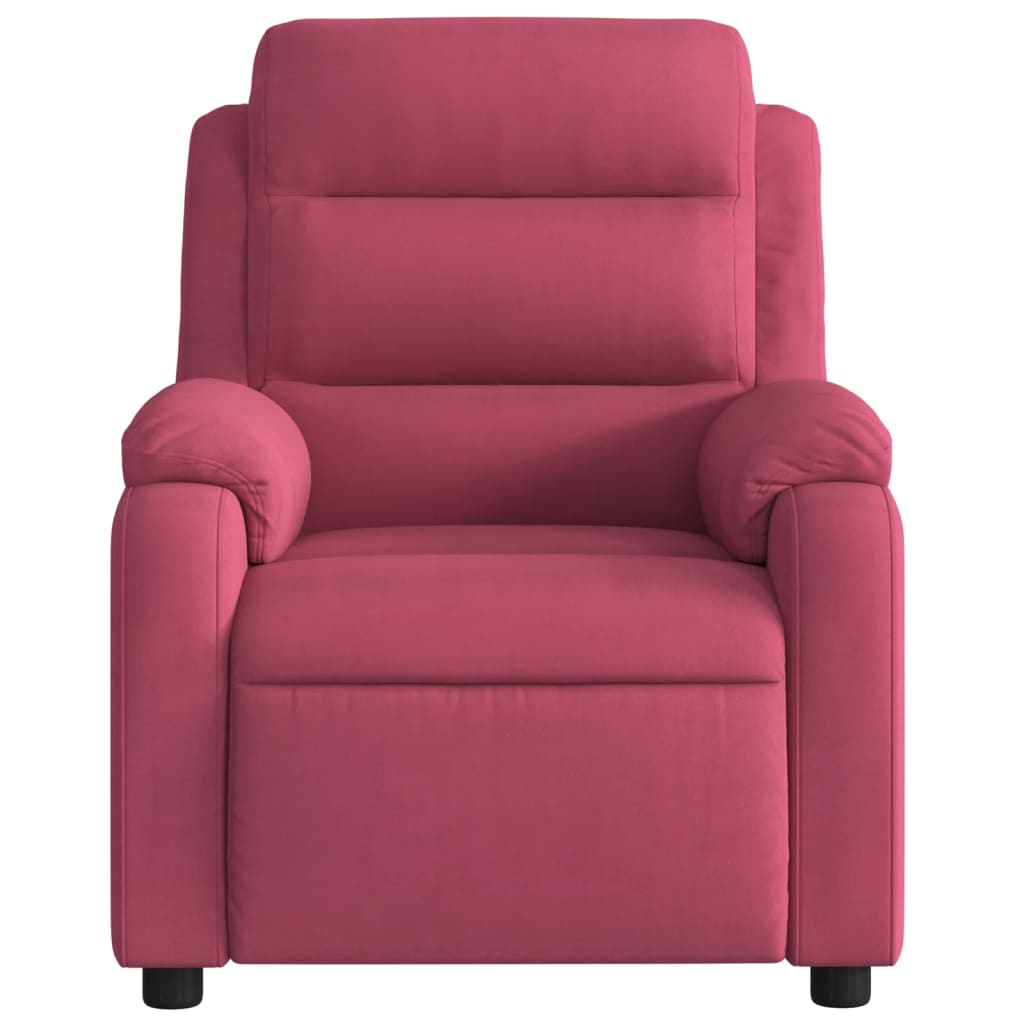 Fauteuil inclinable massage électrique rouge bordeaux velours