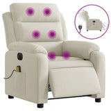 Fauteuil inclinable de massage électrique crème velours
