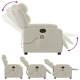 Fauteuil inclinable de massage électrique crème velours
