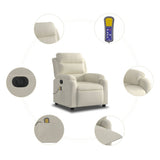 Fauteuil inclinable de massage électrique crème velours