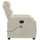 Fauteuil inclinable de massage électrique crème velours