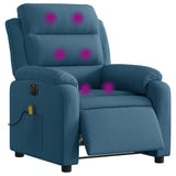 Fauteuil inclinable de massage électrique bleu velours