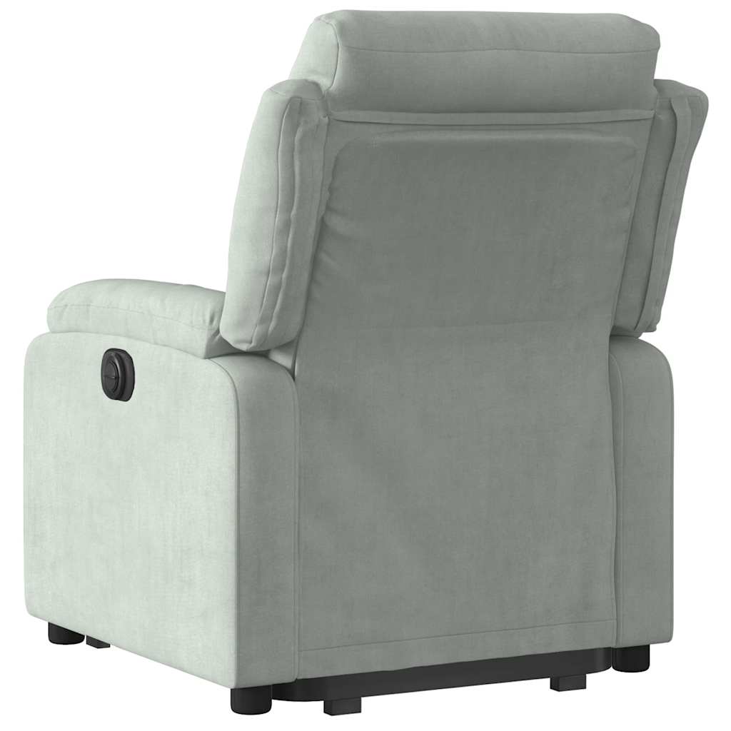 Fauteuil inclinable électrique gris clair velours