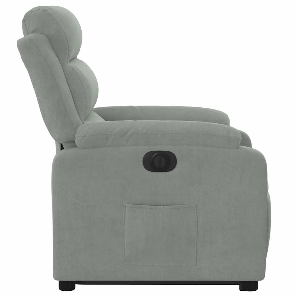Fauteuil inclinable électrique gris clair velours