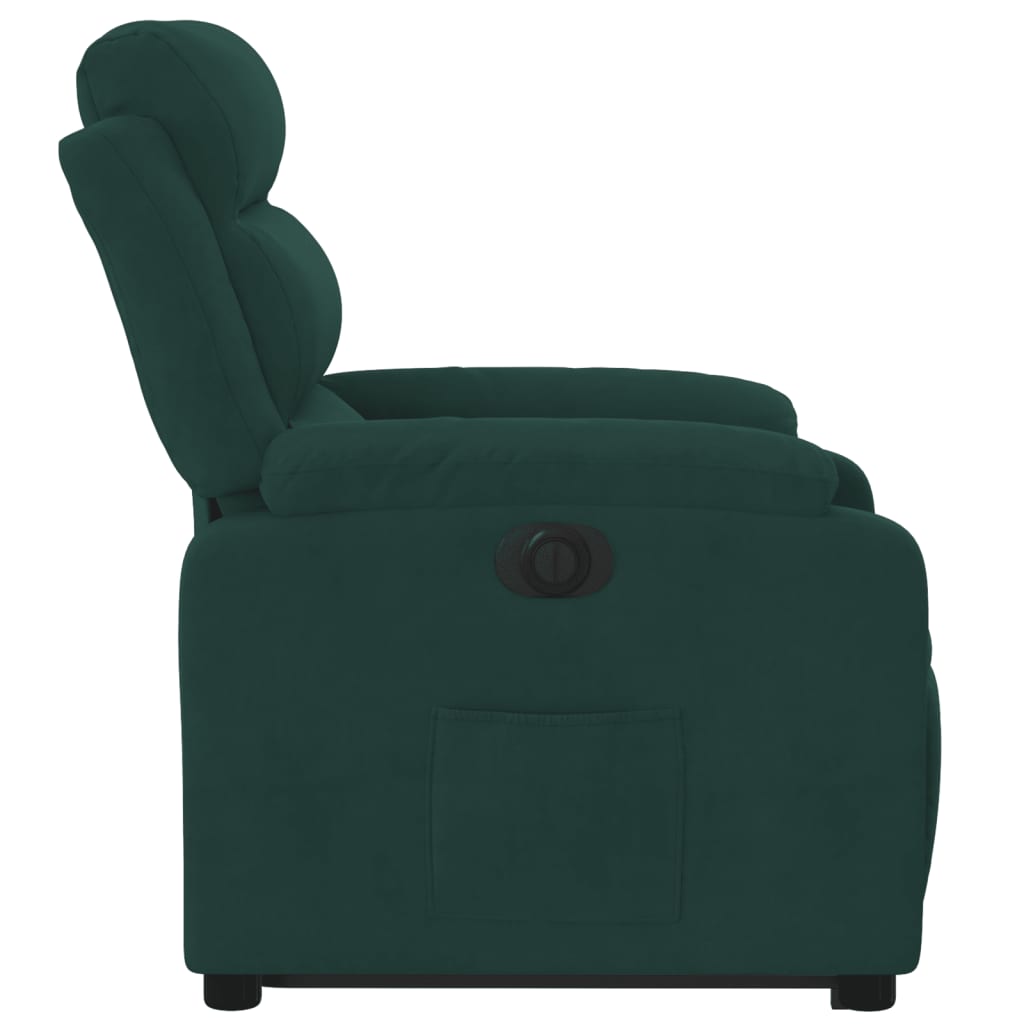 Fauteuil inclinable électrique vert foncé velours