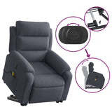 Fauteuil inclinable de massage électrique gris foncé velours