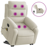 Fauteuil inclinable de massage électrique crème velours