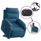 Fauteuil inclinable de massage électrique bleu velours