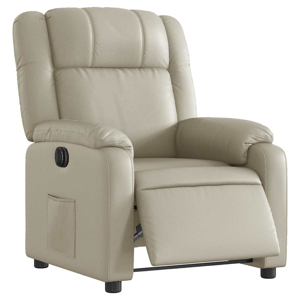 Fauteuil inclinable électrique Crème Similicuir