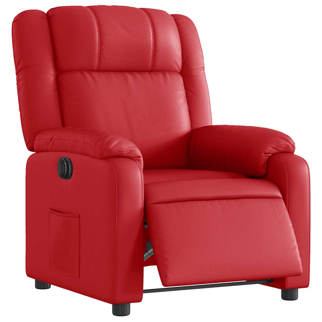 Fauteuil inclinable électrique Rouge Similicuir