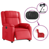 Fauteuil inclinable électrique Rouge Similicuir