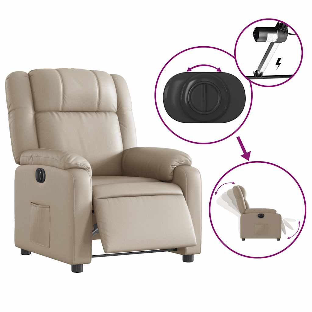 Fauteuil inclinable électrique Cappuccino Similicuir