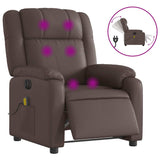 Fauteuil de massage inclinable électrique marron similicuir