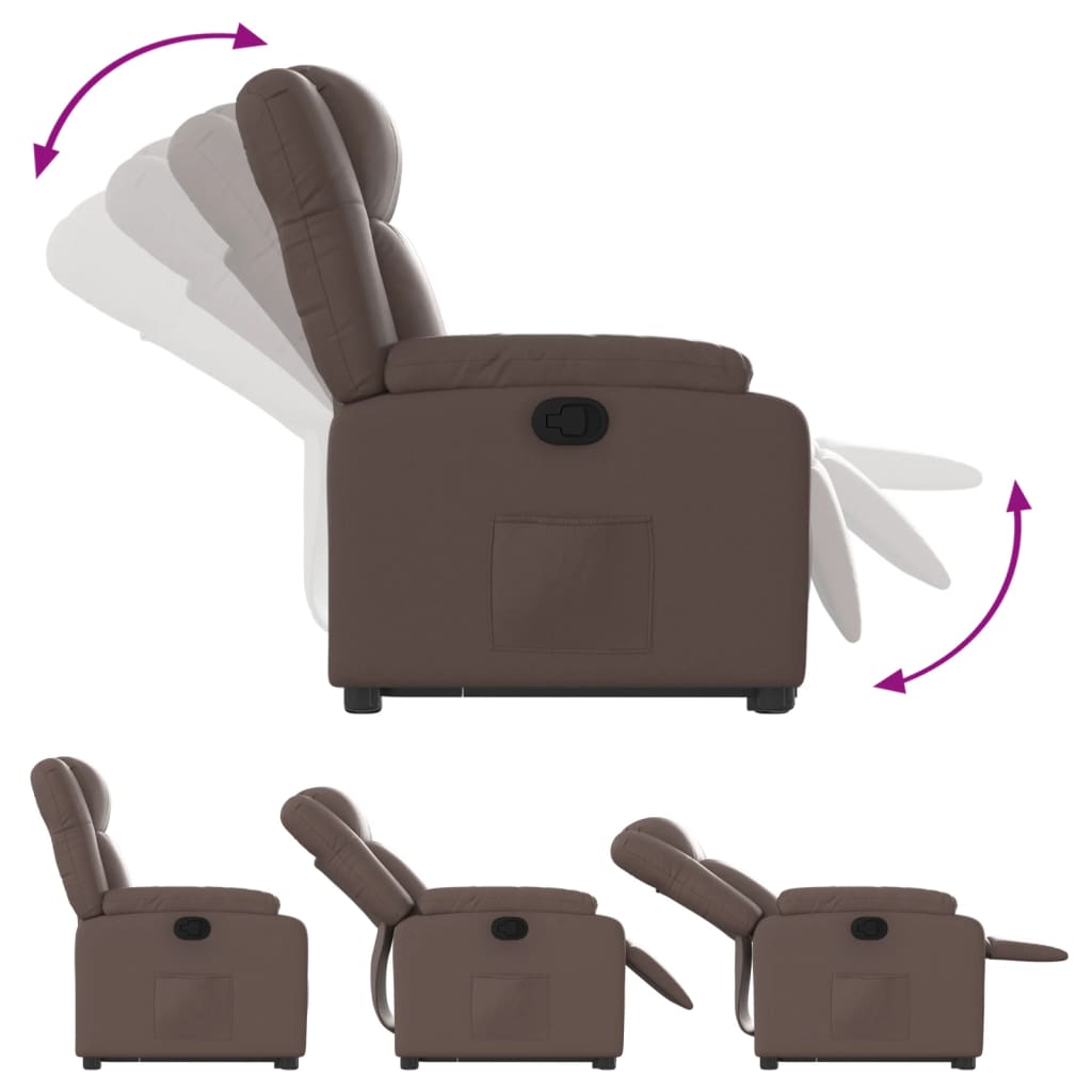 Fauteuil inclinable marron similicuir