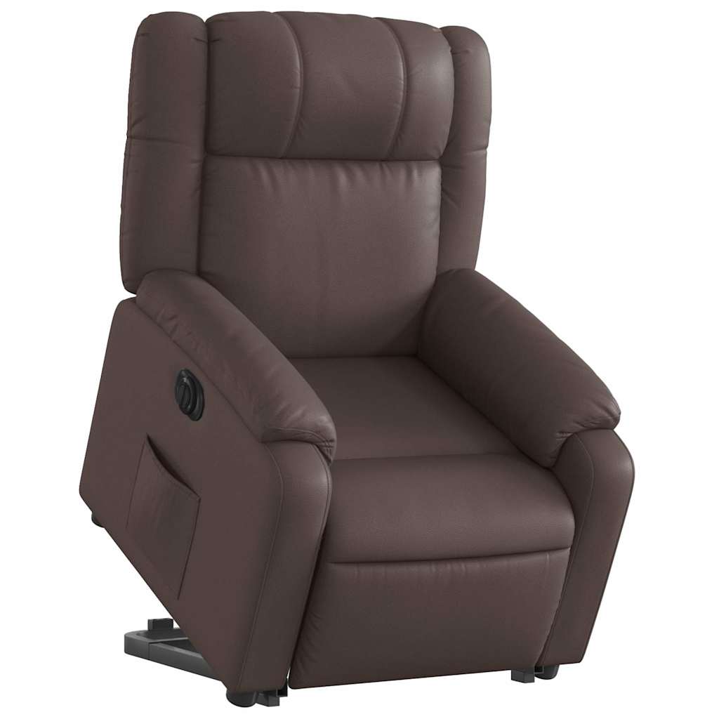 Fauteuil inclinable électrique marron similicuir