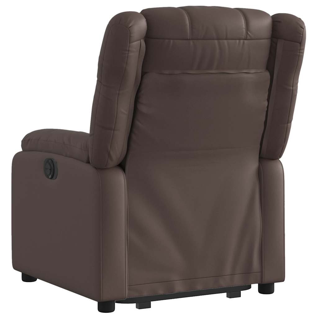 Fauteuil inclinable électrique marron similicuir