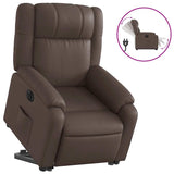 Fauteuil inclinable électrique marron similicuir